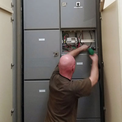 Working on an electrical switchboard